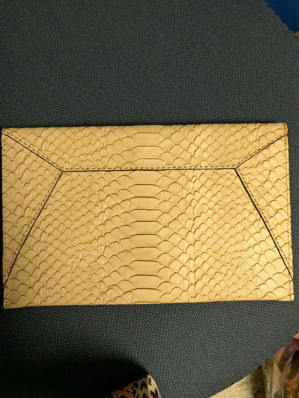 Loeffler Randall Yellow Snake-Embossed Envelope Clutch - Women Bags - Picture 5 of 5